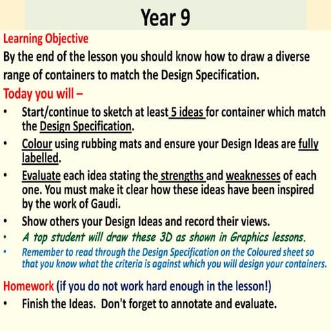 Gaudi lesson 4  for 9 r and l jan 2012