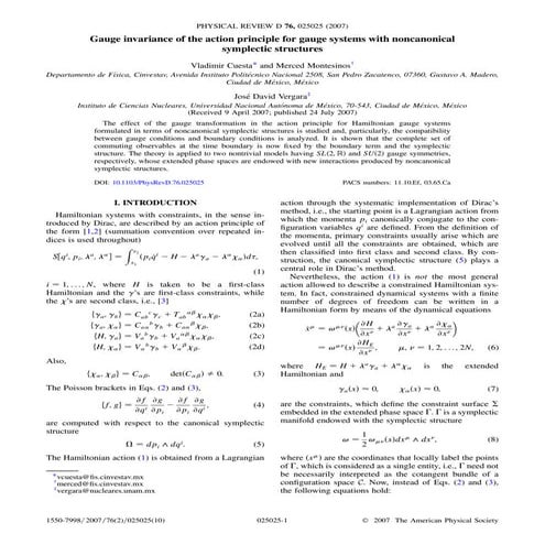 Gauge Invariance Of The Action Principle For Gauge Systems With Noncanonical ...