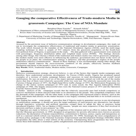 Gauging the comparative effectiveness of trado modern media in ...