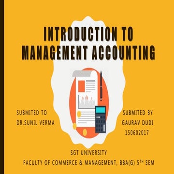 Introduction to Management Accounting