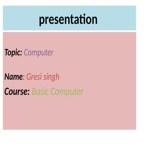 COMPUTER INFORMATION || COMPUTER FUNDAMENTAL || MS OFFICE | PPTX
