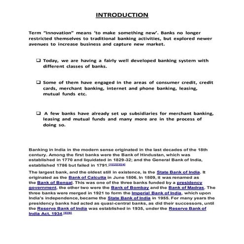 banking introduction