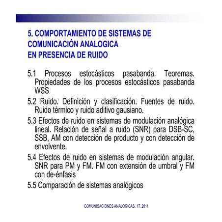 Gaussiano y ruido comunicacion analogicas