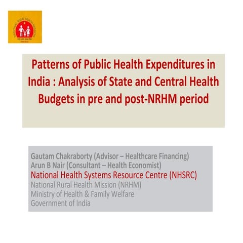 Patterns of public health expenditure in India: Analysis of state and ...