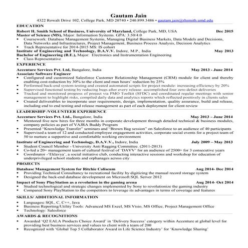 Gautam Jain Resume