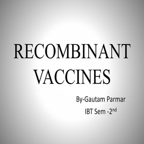 Recombinant Vaccines