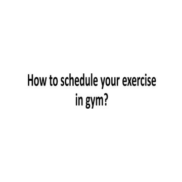 Gavin Manerowski - Schedule Your Exercise 