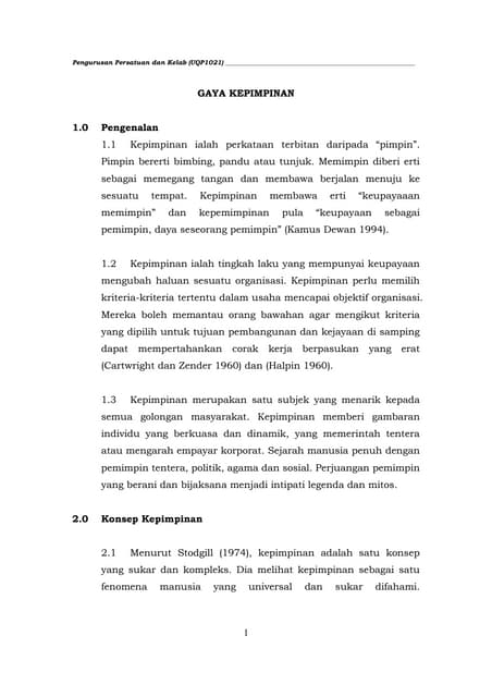 Gaya kepimpinan