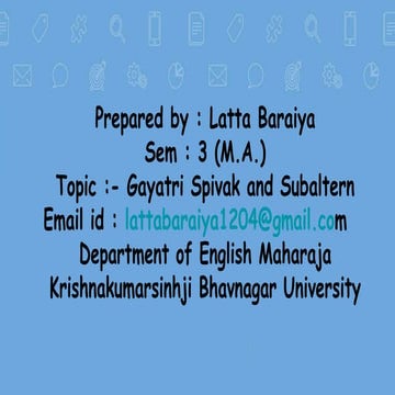 Gayatri Spivak and Subaltern