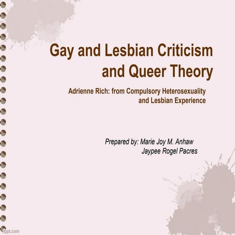 Gay lesbian criticism and queer theory