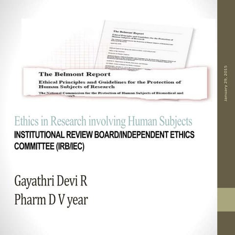 Ethical committee-role, Principal Investigator