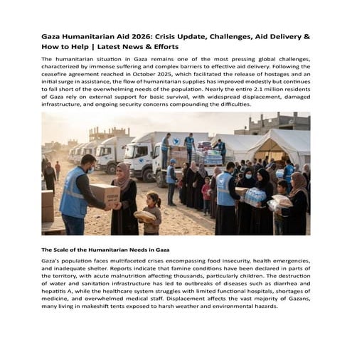 Gaza Humanitarian Aid 2026: Crisis Update, Challenges, and Global ...