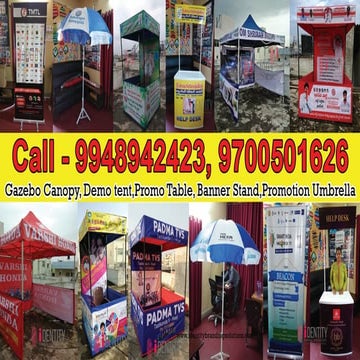 Gazebo canopy, demo tent, banner stand, promo table, promotional ...