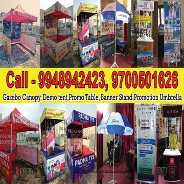 Gazebo canopy, demo tent, banner stand, promo table, promotional ...