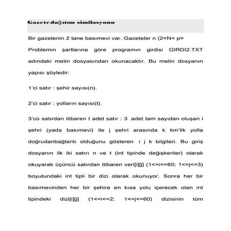 Gazete dağıtım similasyonu