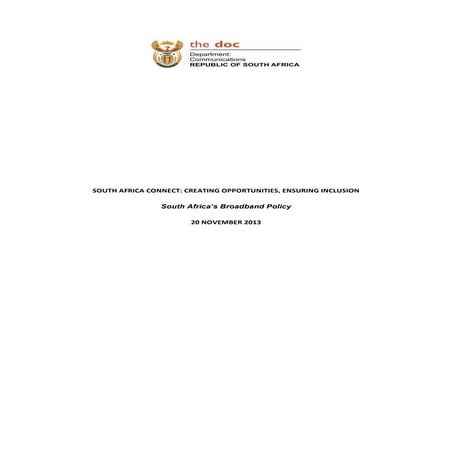 SA Connect - Gazette version 1  bb policy  4 dec
