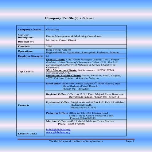Snyzer Management company profile - Event Management Company | PDF