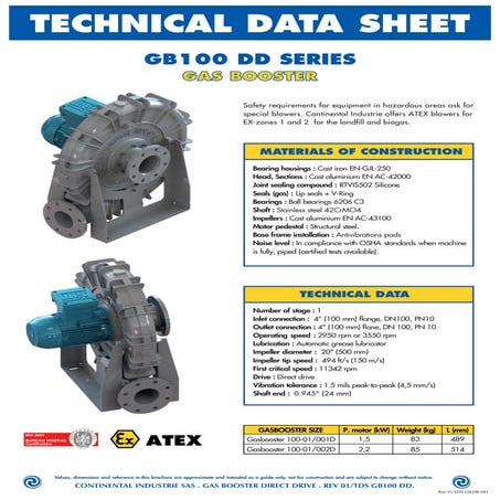 GB100 DD Gas booster