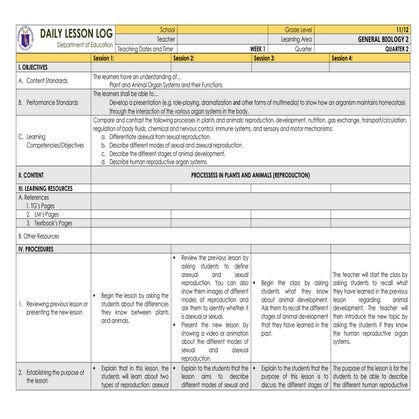 GB2 Q2 WEEK1 ( detailed lesson plan for general biology)