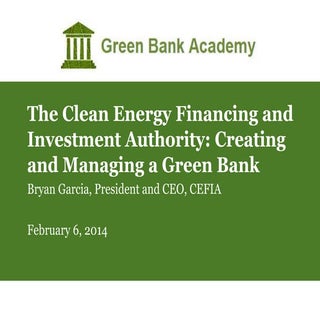 Creating & Managing a Green Bank