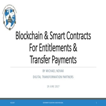 Blockchain & Smart Contracts For Government Entitlements & Payments