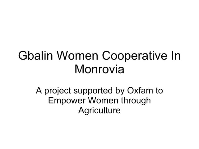 Gbalin women cooperative in monrovia