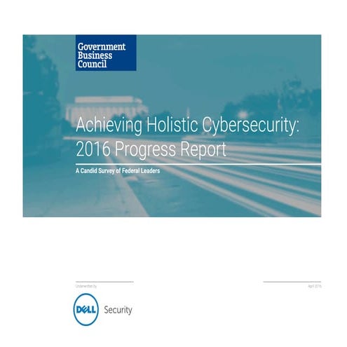 Achieving Holistic Cybersecurity: 2016 Progress Report