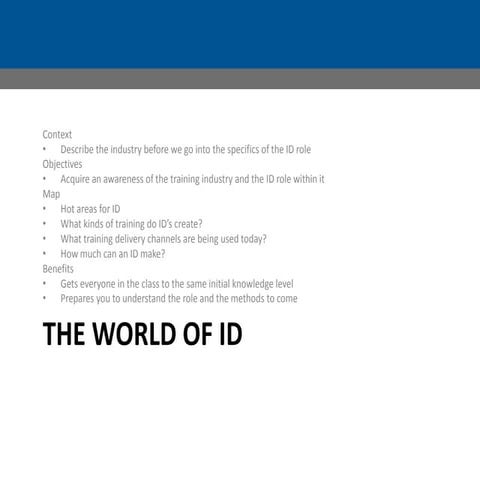 George Brown College TETR9031 Instructional Design - Session 1