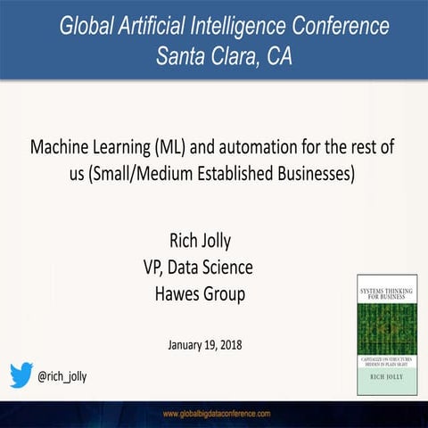 Global AI Conference Presentation - Machine Learning for SMB