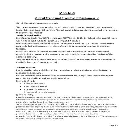 Global trade and investment environment sudhakarant1608 