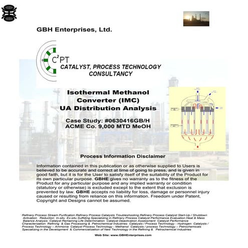 Isothermal Methanol Converter (IMC) UA Distribution Analysis