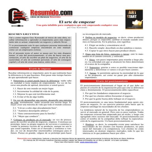 El arte de empezar (resumido)