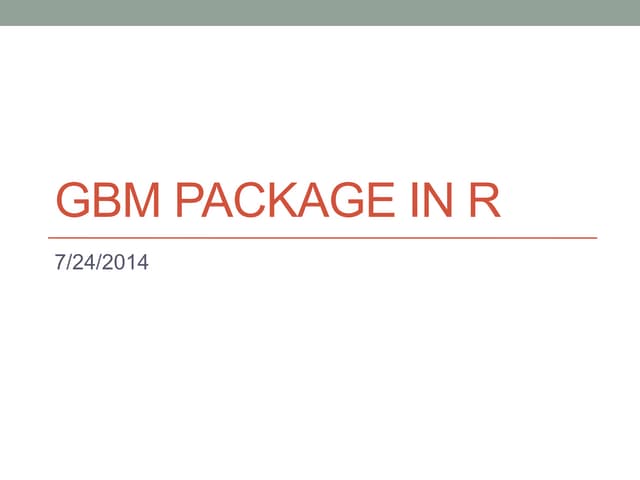 GBM package in r