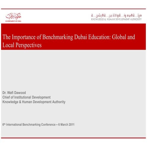 "Benchmarking in the educational sector at global perspective" by Dr. Wafi Da...