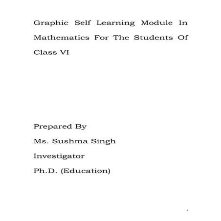 Graphic moduleof maths class vi for Teachers