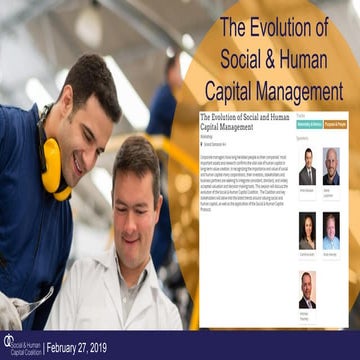 Social & Human Capital Coalition - Protocol Launch (GreenBiz 2019)