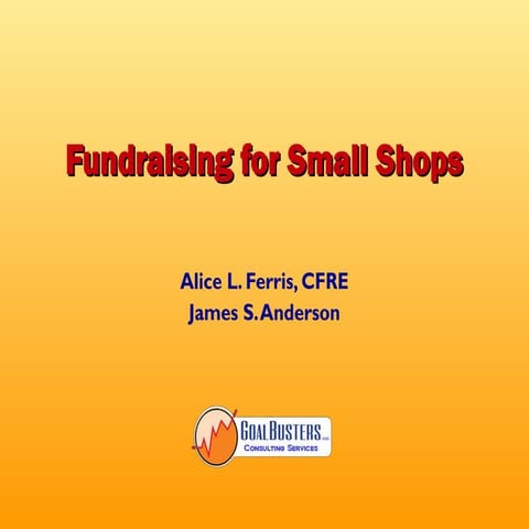 Fundraising for Small Shops