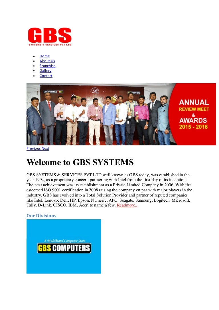 GBS Systems and Services Chennai