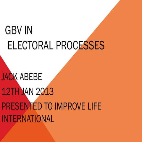 Gbv and electoral processes peace bearers