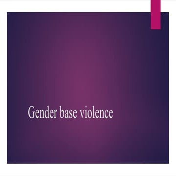 Introduction to Gender base violence for public health staff | PPTX