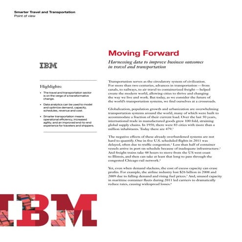 Moving Forward: Harnessing data to improve business outcomes in travel and tr...