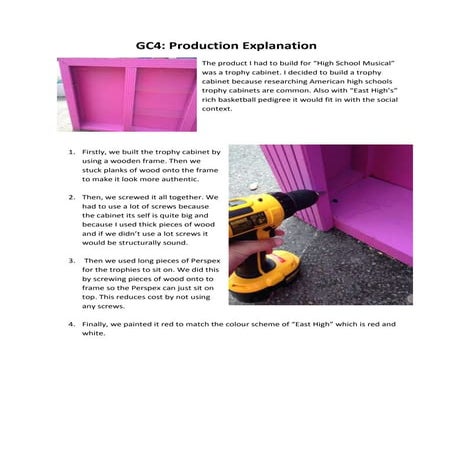 GC4: Product Explanation (high school musical)