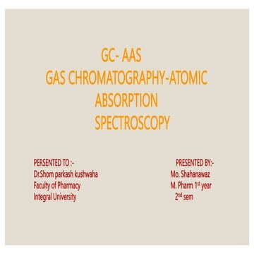 Gass Chromatography Atomic Absorption spectroscopy(GC-AAS)