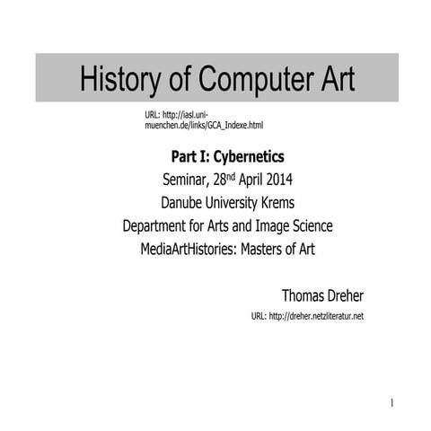 History of Computer Art I, Cybernetics