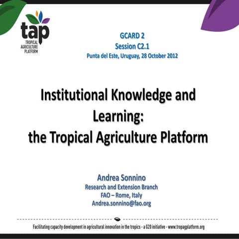 C2.1. The Tropical Agriculture Platform.