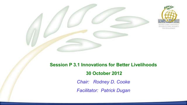 P 3.1 Innovations for Better Livelihoods