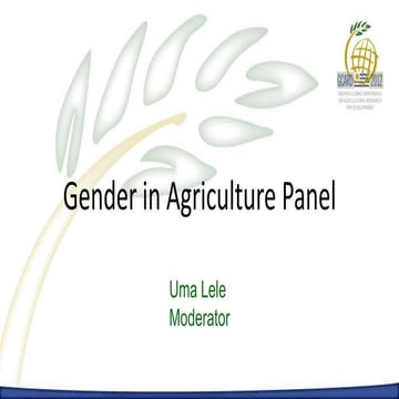 1st day. Gender in Agriculture Panel