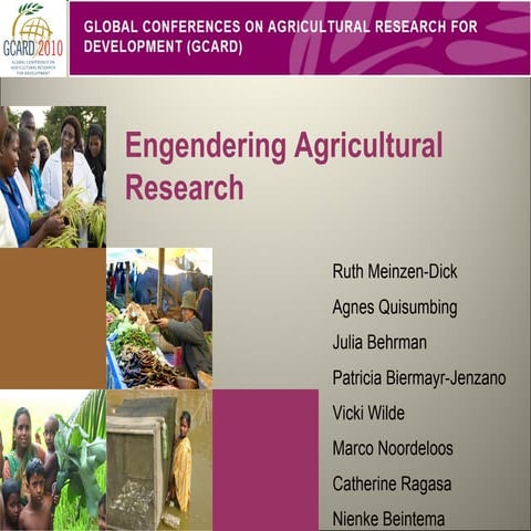 'Engendering Agricultural Research'