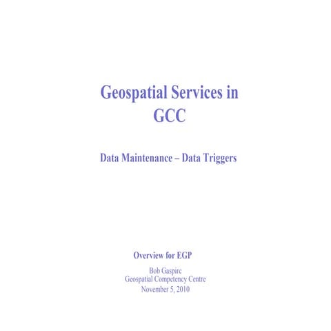 Gcc Data Maintenance From Nov42010