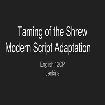 Taming of the shrew modern script